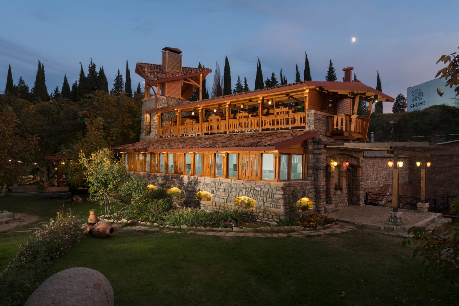 Evening glow at Shumi Estate & Winery in Tsinandali, Kakheti