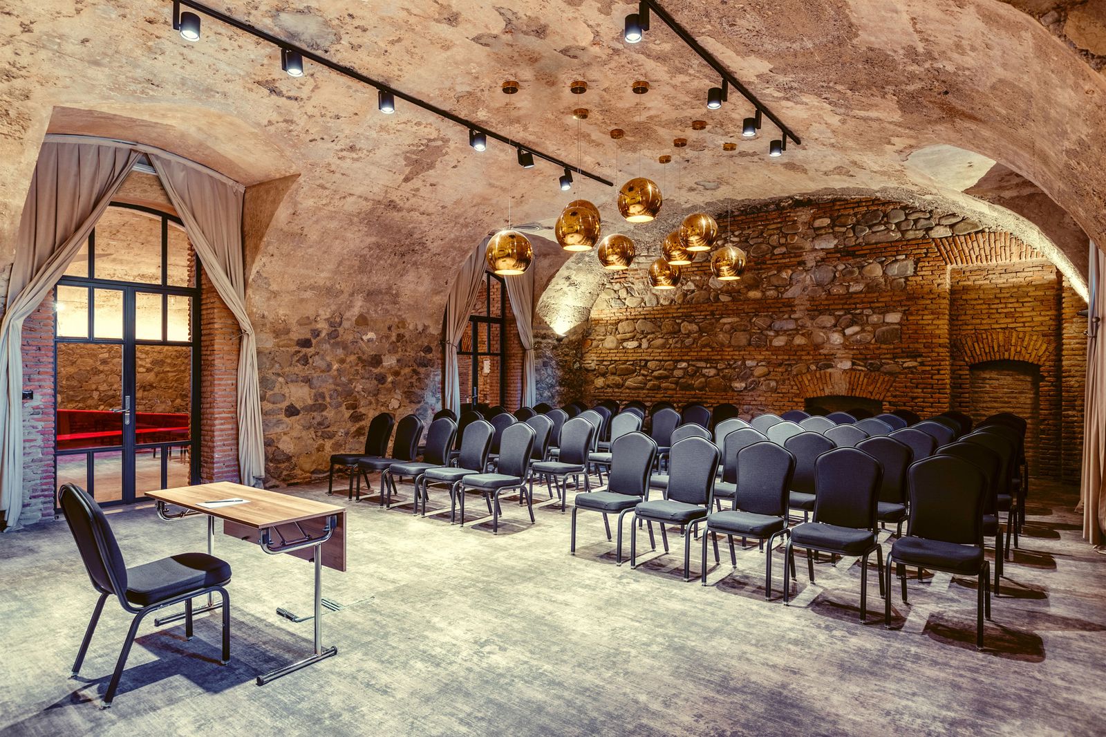 Vaulted stone and brick interiors at Tsinandali Estate